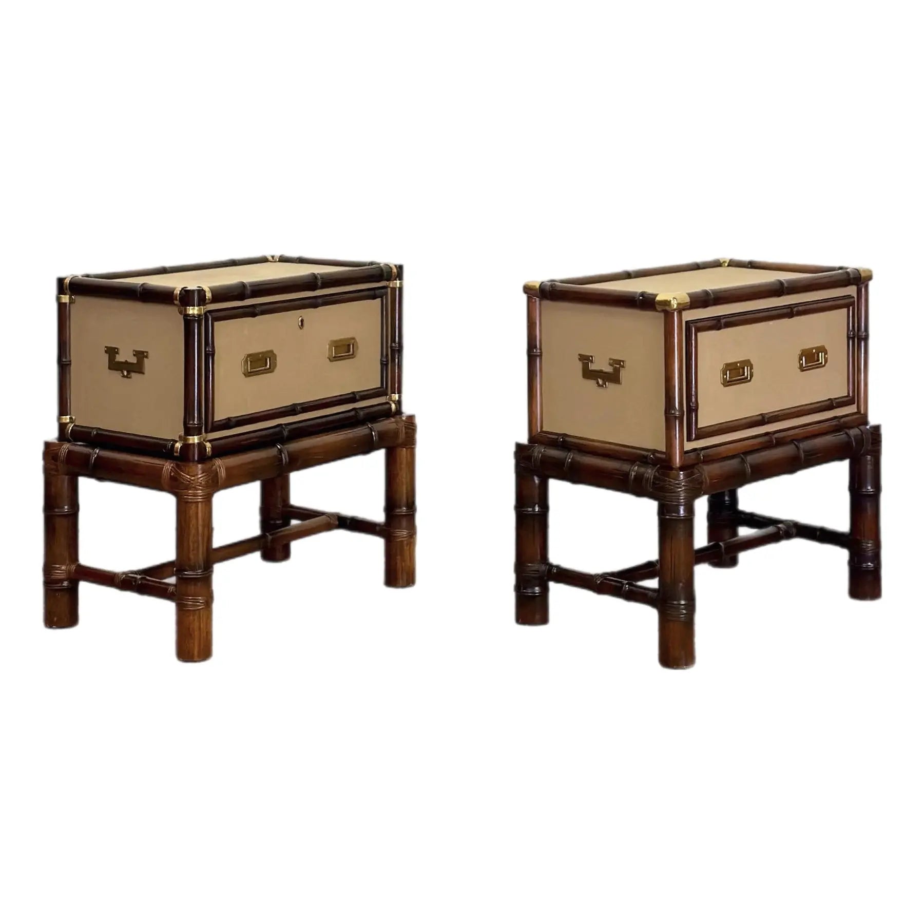 1992 Ralph Lauren Cameron Rattan, Canvas & Faux Bamboo Campaign Large ...